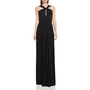 BCBGMAXAZRIA Carly Cutout Pleated Gown